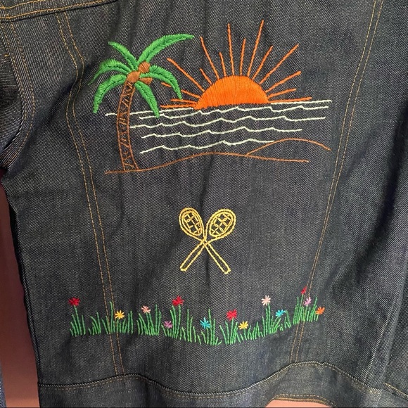 Vintage Levi’s orange tab denim jacket embroidered Glenda children’s size 12 - Picture 4 of 10